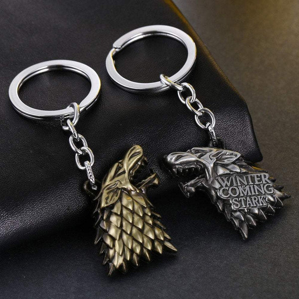 Game of Thrones Stark Direwolf Sigil Key Chain House Stark of Winterfell Wolf Key Chain