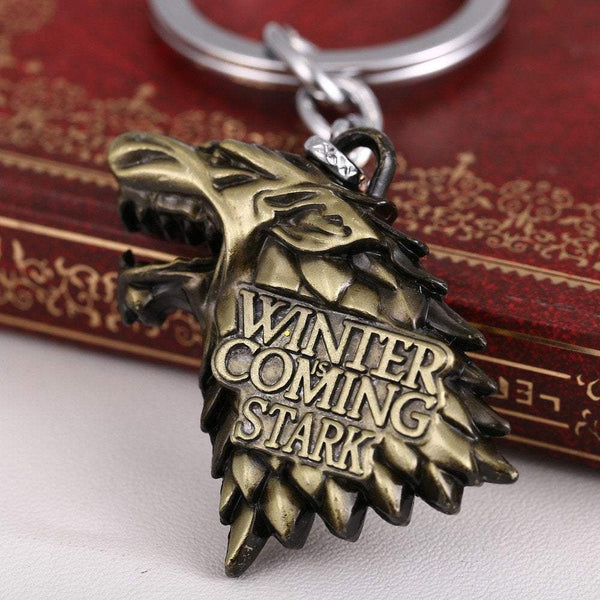 Game of Thrones Stark Direwolf Sigil Key Chain House Stark of Winterfell Wolf Key Chain