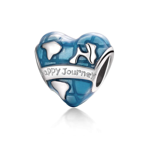 925 Sterling Silver Happy Journey Charm Bead Fits Pandora Charm Bracelet Pendant