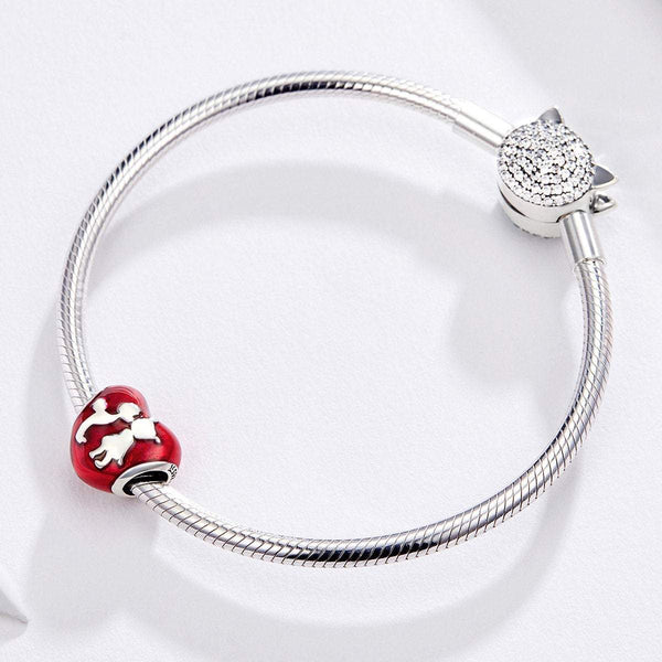 925 Sterling Silver Boy Kiss Girl Charm Bead Fits Pandora Charm Bracelet Pendant