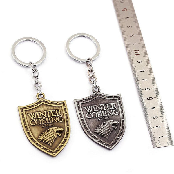 Game of Thrones Winter Is Coming Key Chain House Stark Wolf Key Chain