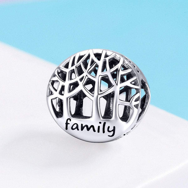 925 Sterling Silver Family Tree Charm Bead Fits Pandora Charm Bracelet Pendant