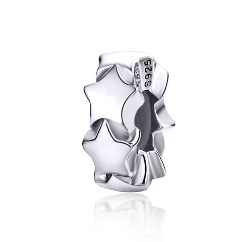 925 Sterling Silver Star Spacer Charm Bead Fits Pandora Charm Bracelet Pendant