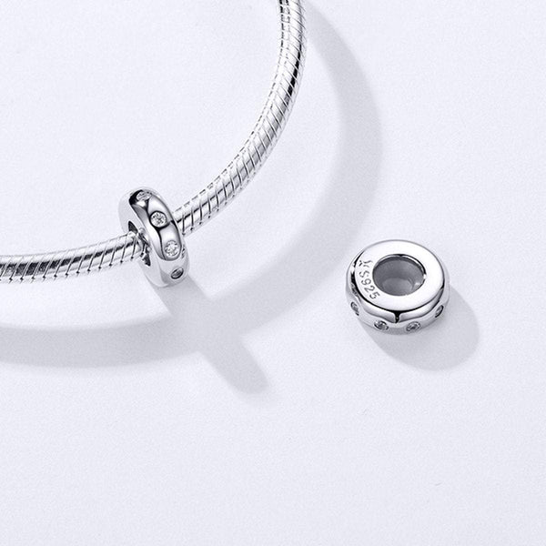 925 Sterling Silver Elegant Spacer Charm Bead Fits Pandora Charm Bracelet Pendant