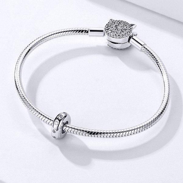 925 Sterling Silver Elegant Spacer Charm Bead Fits Pandora Charm Bracelet Pendant