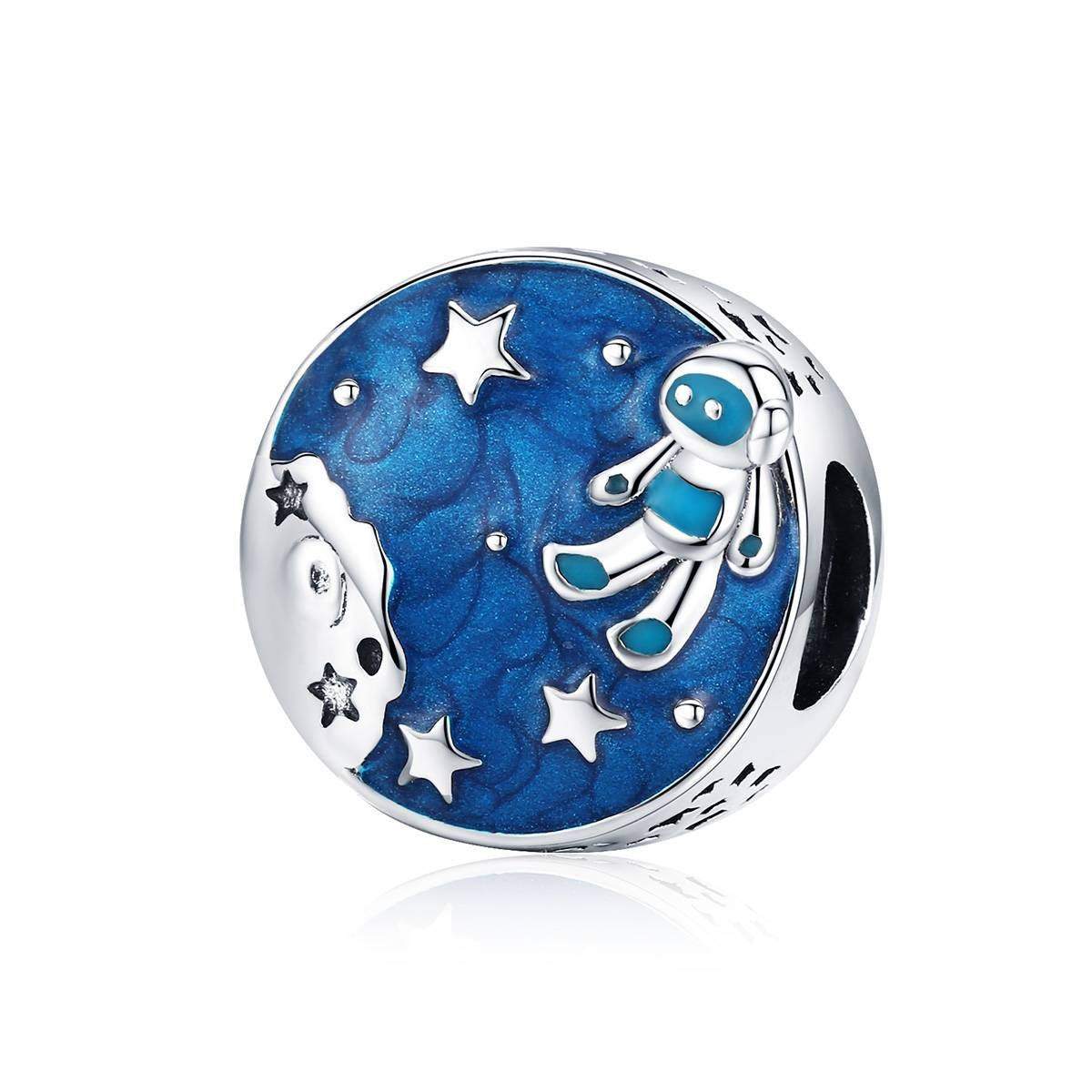 925 Sterling Silver Spaceman Charm Bead Fits Pandora Charm Bracelet Pendant