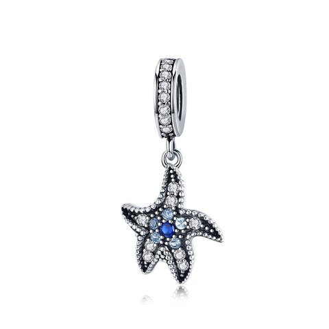 925 Sterling Silver Starfish Charm Bead Fits Pandora Charm Bracelet Pendant