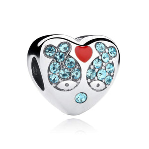 925 Sterling Silver Fish Fall in Love Charm Bead Fits Pandora Charm Bracelet Pendant