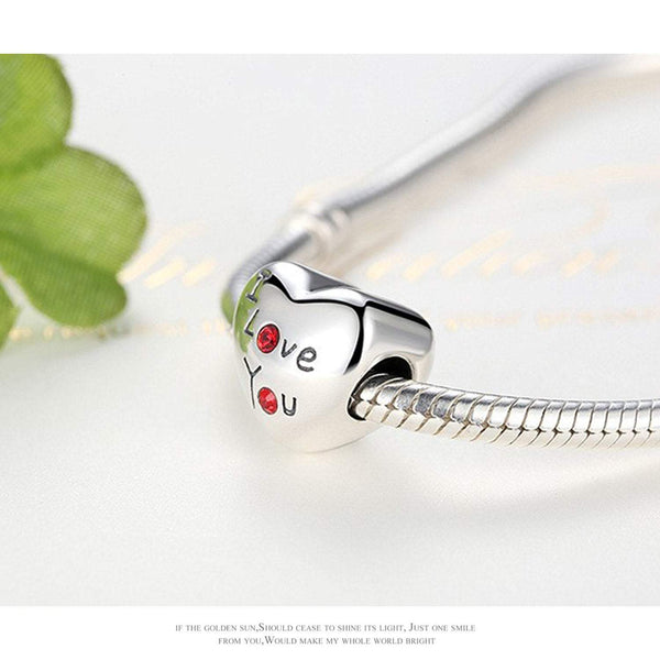 925 Sterling Silver Fish Fall in Love Charm Bead Fits Pandora Charm Bracelet Pendant