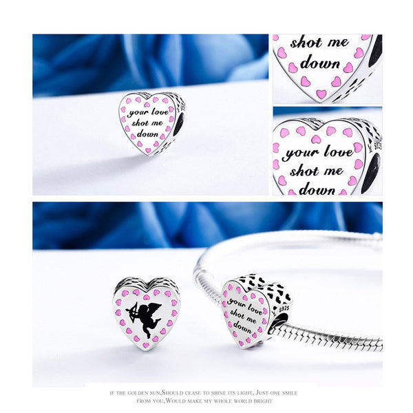 925 Sterling Silver Cupid Charm Bead Fits Pandora Charm Bracelet Pendant