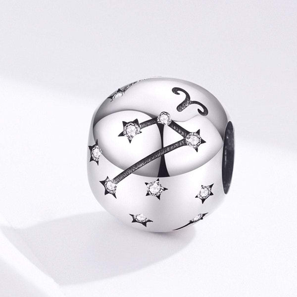 925 Sterling Silver Zodiac Charm Bead Fits Pandora Charm Bracelet Pendant