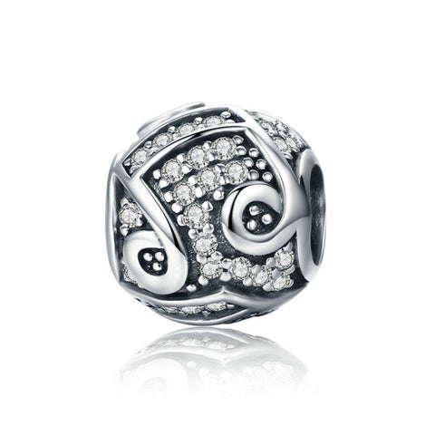 925 Sterling Silver Music Note Bead Fits Pandora Charm Bracelet Pendant