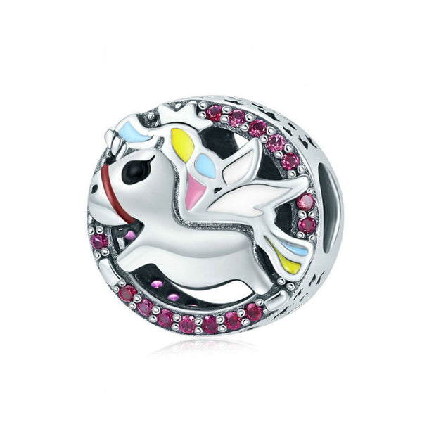 925 Sterling Silver Unicorn Bead Fits Pandora Charm Bracelet Pendant