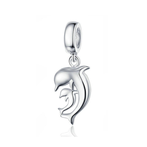 925 Sterling Silver Dolphin Charm Fits Pandora Charm Bracelet Pendant