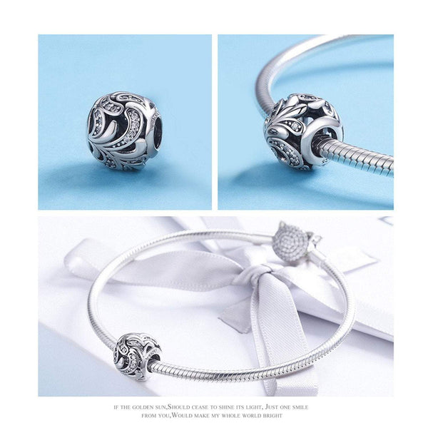 925 Sterling Silver Elegant Bead Charm Fits Pandora Charm Bracelet Pendant