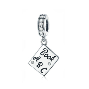 925 Sterling Silver Book ABC Bead Charm Fits Pandora Charm Bracelet Pendant