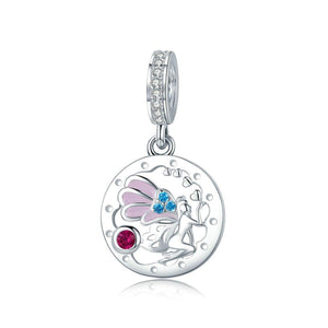 925 Sterling Silver Fairy Bead Charm Fits Pandora Charm Bracelet Pendant