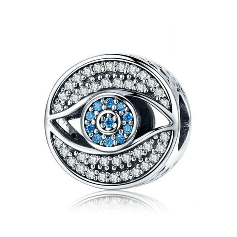 925 Sterling Silver Blue Evil Eye Bead Charm Fits Pandora Charm Bracelet Pendant