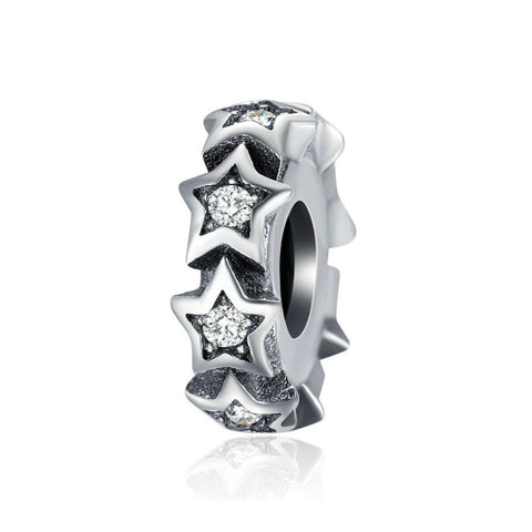 925 Sterling Silver Star Spacer Bead Charm Fits Pandora Charm Bracelet Pendant