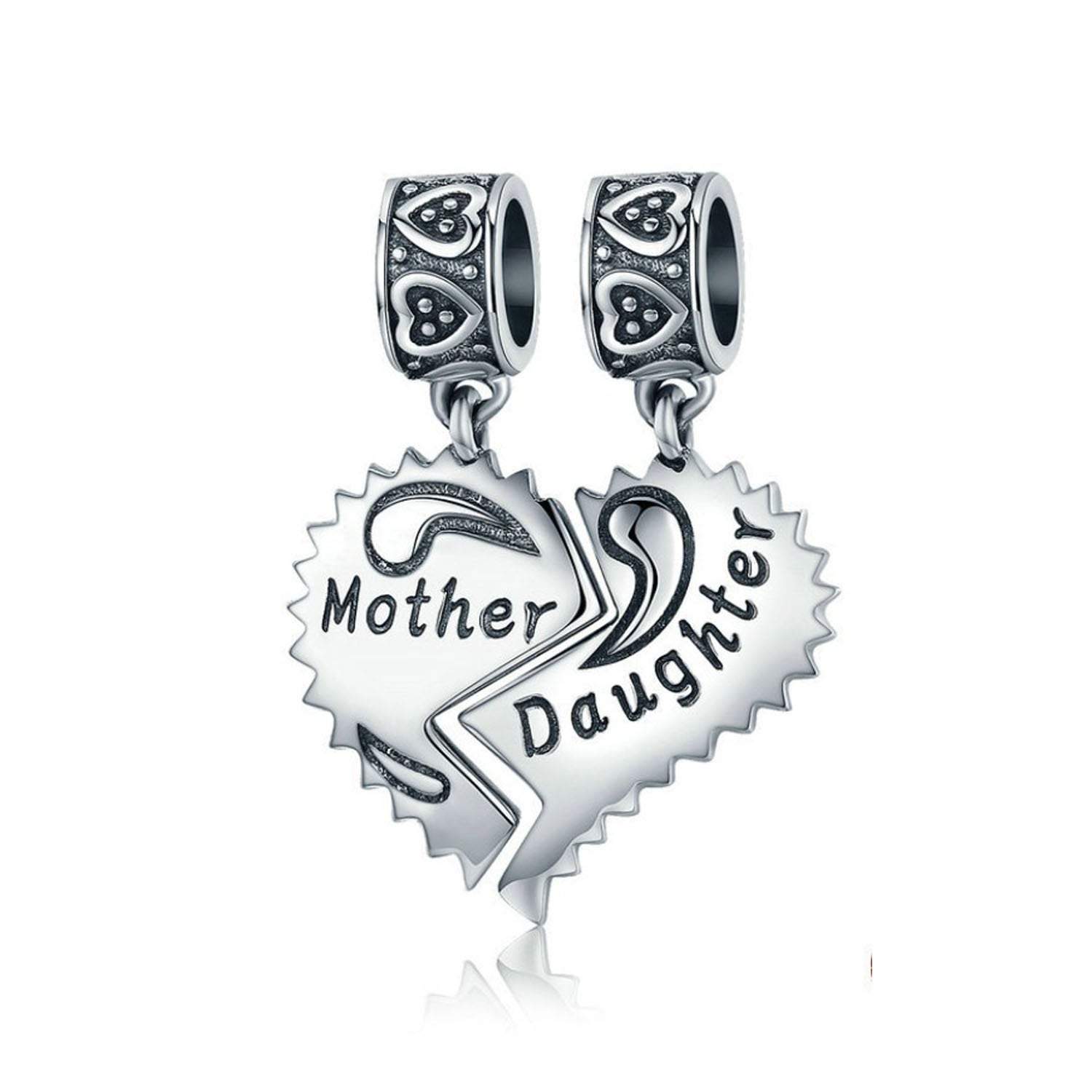 925 Sterling Silver Mother And Daughter Bead Charm Fits Pandora Charm Bracelet Pendant