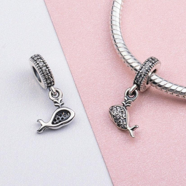 925 Sterling Silver Little Dolphine Bead Charm Fits Pandora Charm Bracelet Pendant