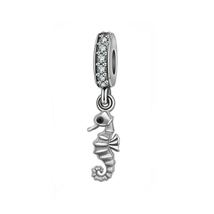 925 Sterling Silver Seahorse Bead Charm Fits Pandora Charm Bracelet Pendant