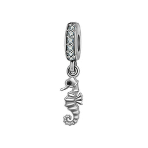 925 Sterling Silver Seahorse Bead Charm Fits Pandora Charm Bracelet Pendant