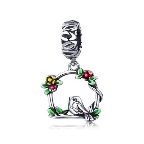 925 Sterling Silver Bird Animal Bead Charm Fits Pandora Charm Bracelet Pendant